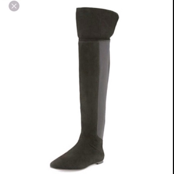 Tory Burch Kevin Over the Knee Boot - Black Willow Suede Size 6.5 - Picture 1 of 13